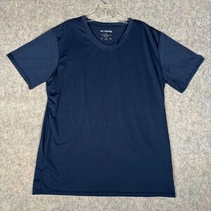 Real Essentials V-Neck T-Shirt Mens XL Navy Blue Wicking Active Performance